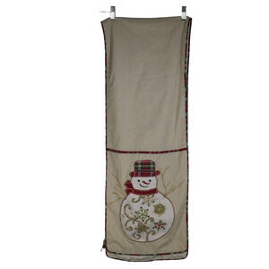 Bella Lusc Table Runner Snowman Embroidered 12 x 69 Winter Holiday Christmas